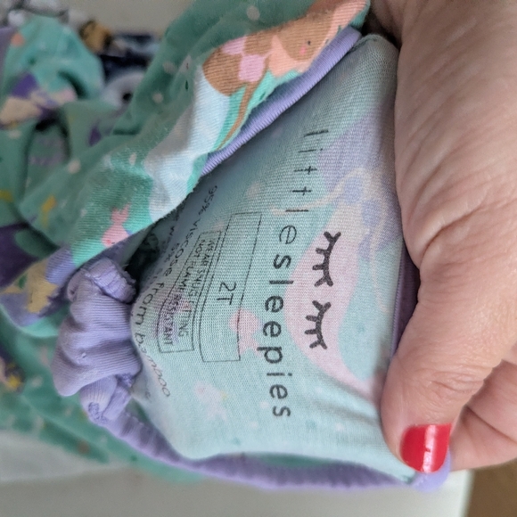 Little Sleepies 2T Mermaid Magic Mint Purple Pen Mark - Picture 7 of 7